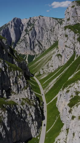 mountain road through dramatic alpine pass