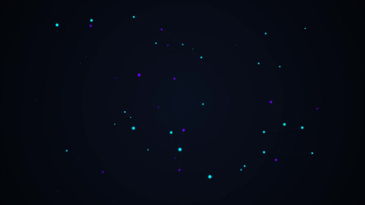 Abstract Digital Network Connection with Glowing Particles