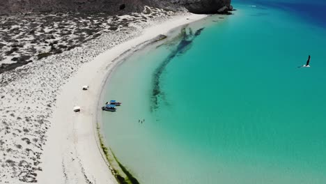 stunning slow motion view of the most beautiful beach in mexico, playa balandra, in la paz, mexico