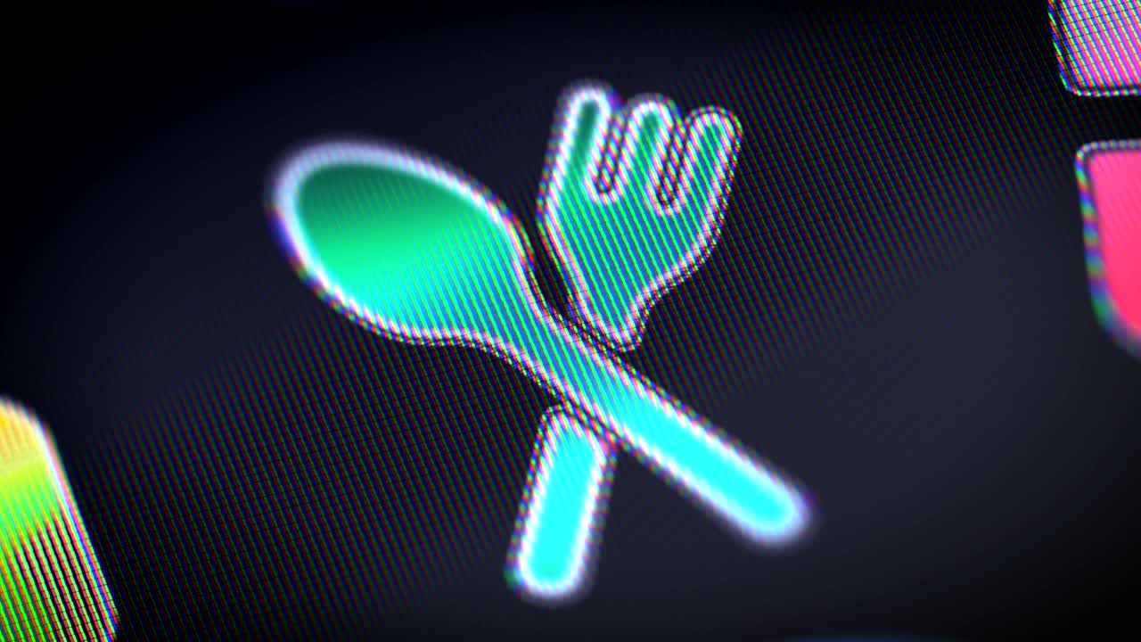 el icono de la hora de la cena en la pantalla.