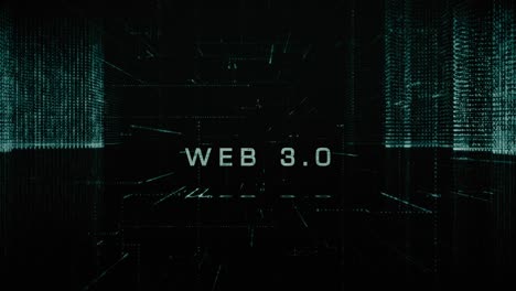 abstracto web digital 3.0 ciber ciudad fondo stock video usa, tecnología, elementos en bucle diseño de la ciudad partícula, abstracto, fondos web 3.0