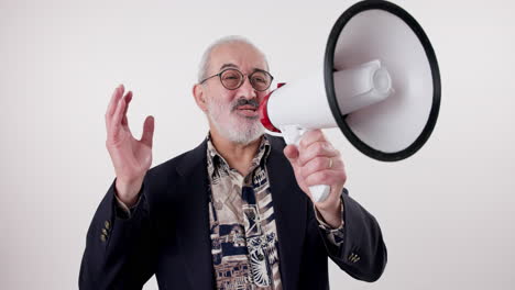 man with megaphone