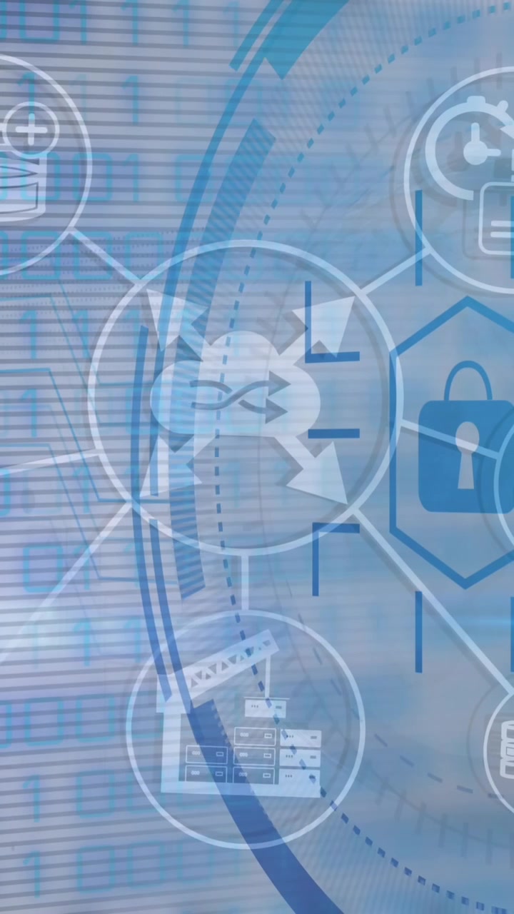 Animation of data processing over server room
