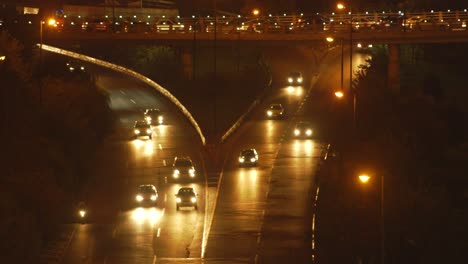 night traffic on a busy highway