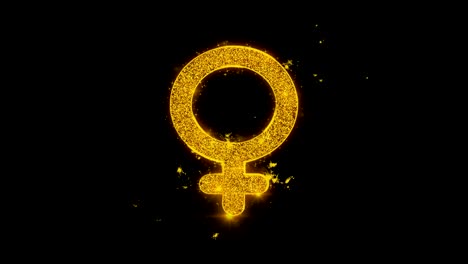 male sign gender icon sparks particles on black background.