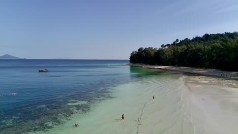 Aerial-view-of-Koh-Kradan-beach-in-Andaman-sea,-Trang,-Thailand