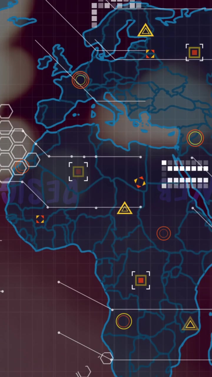 Animation of world map and business concept texts against city traffic