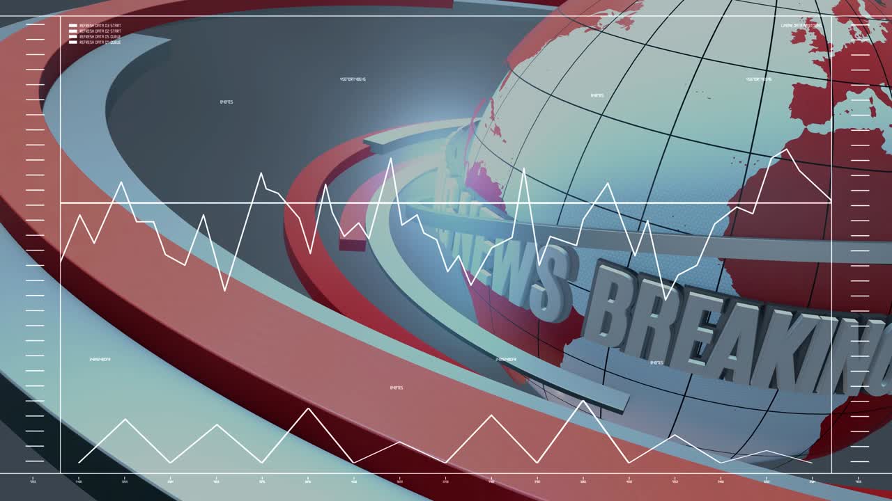 noticias financieras de última hora animación, datos, números, gráficos.