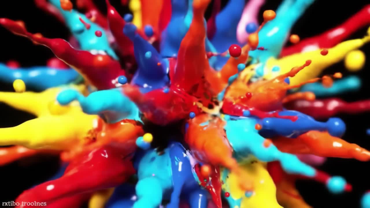 Explosion of Colorful Paint