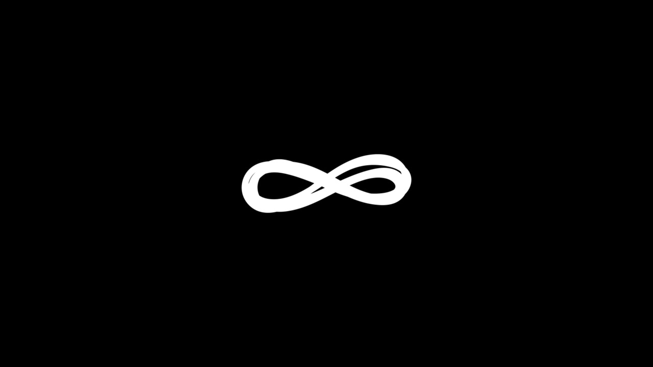 Animated Hand-Drawn White Scribble Shapes on Black Background
