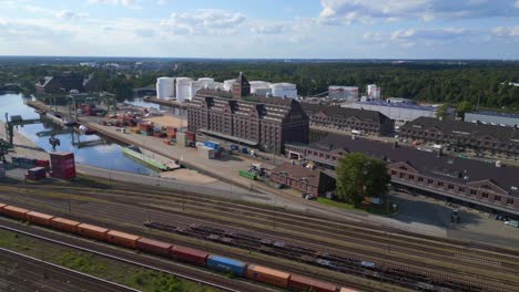 lpg tanks westhafen berlin city harbor port at river