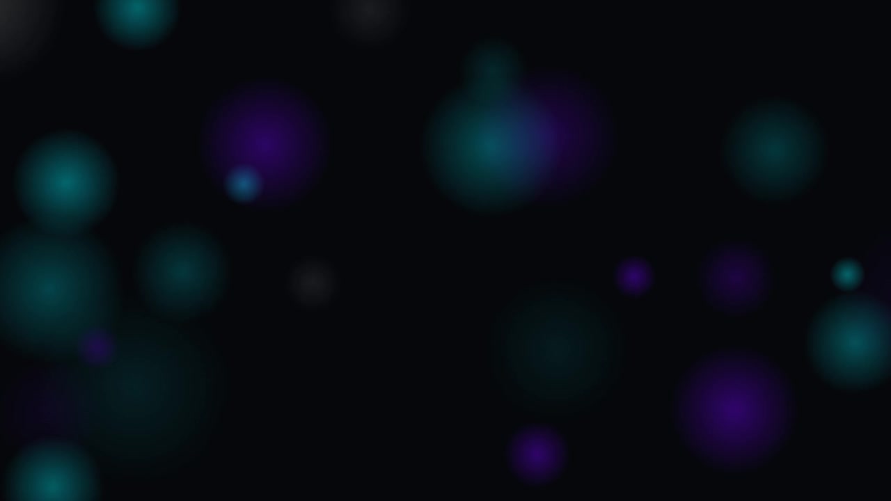 Abstract Background with Floating Teal and Purple Bokeh Lights