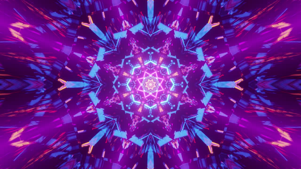 animación que representa el alma interior y la meditación a través de una estrella central brillante y colorida