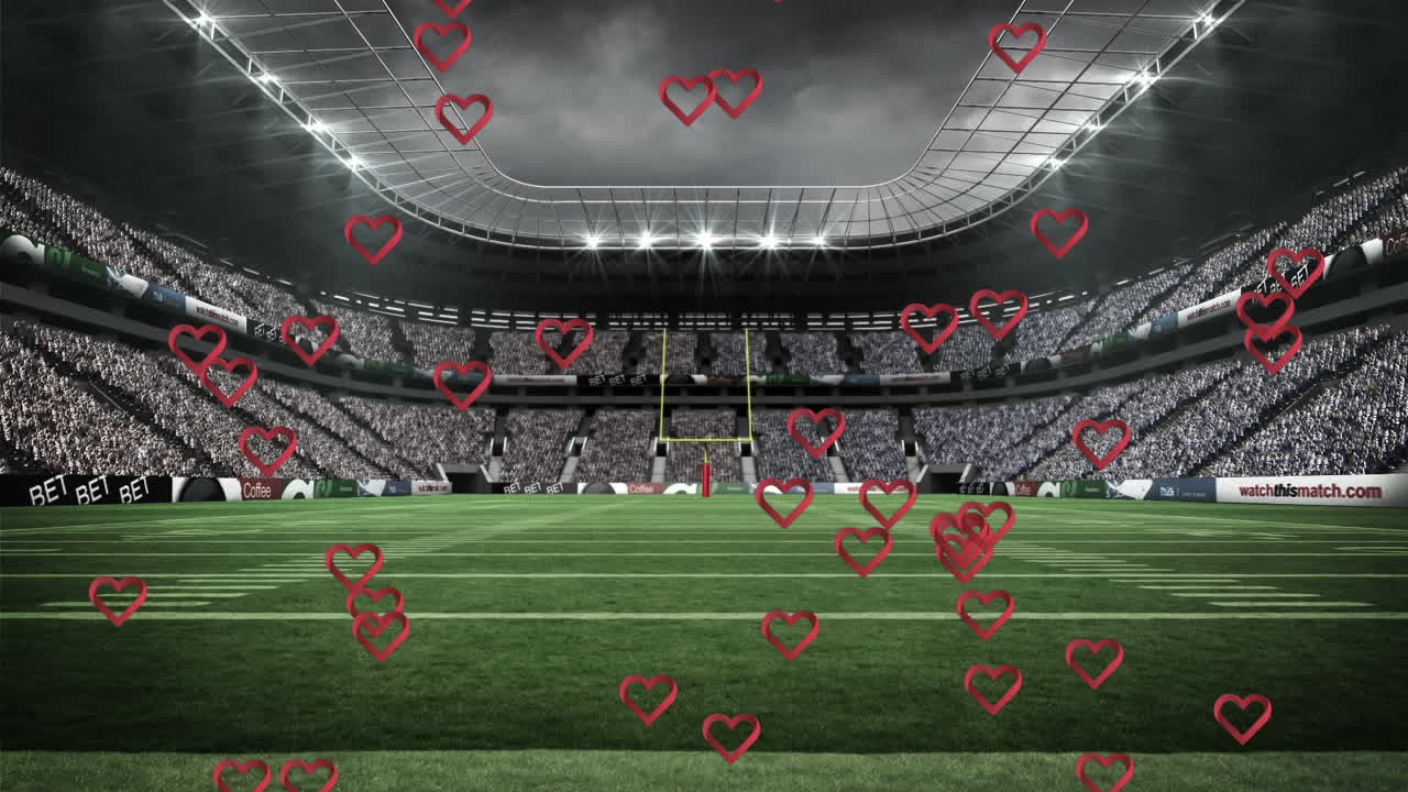 스포츠 경기장 위 의 심장 들 의 애니메이션