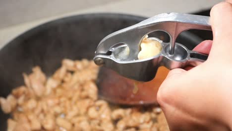cooking with garlic press