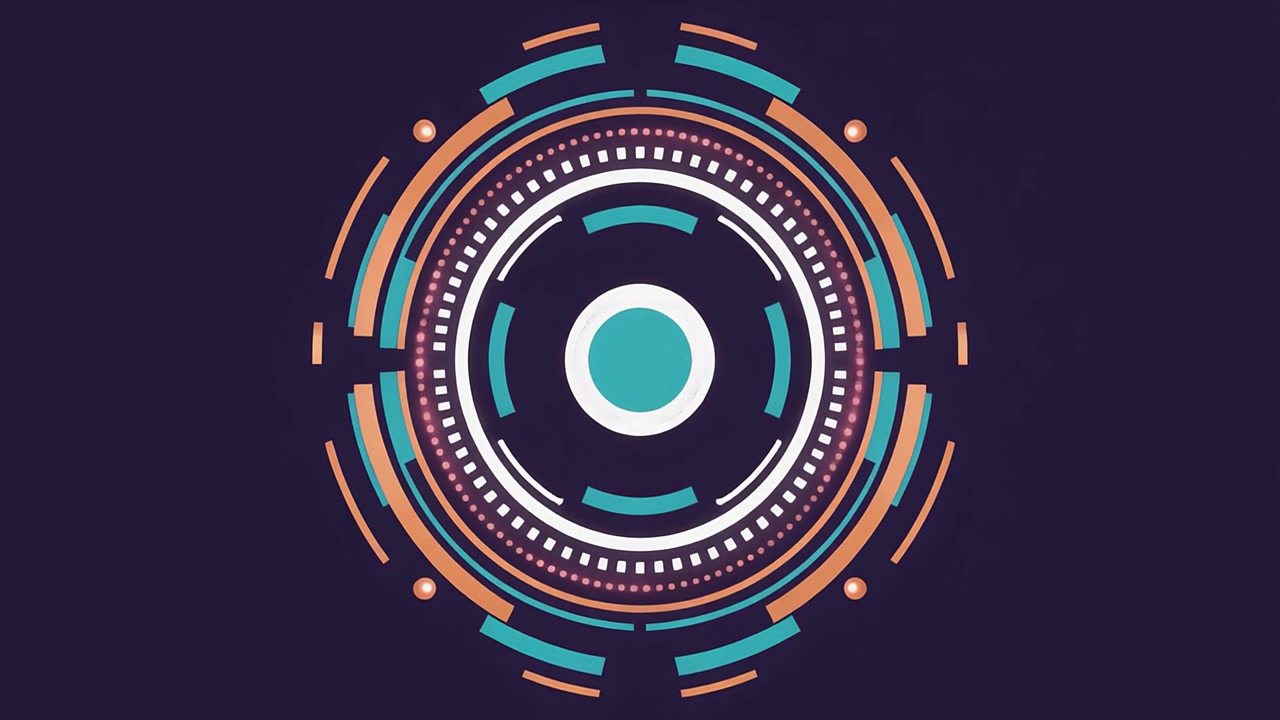 Abstract Futuristic HUD Interface with Animated Circular Elements