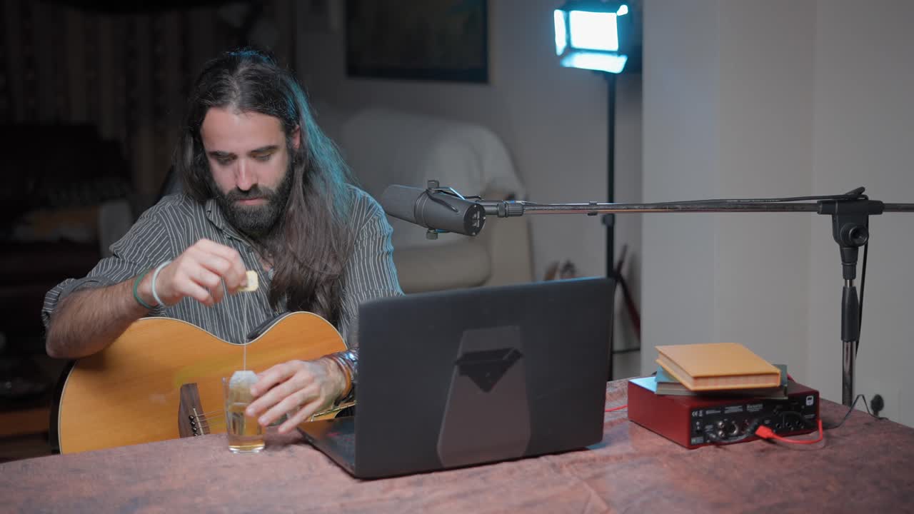 Home Recording Session with Acoustic Guitar