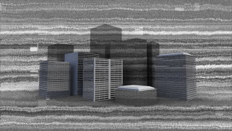 monochrome static and buildings