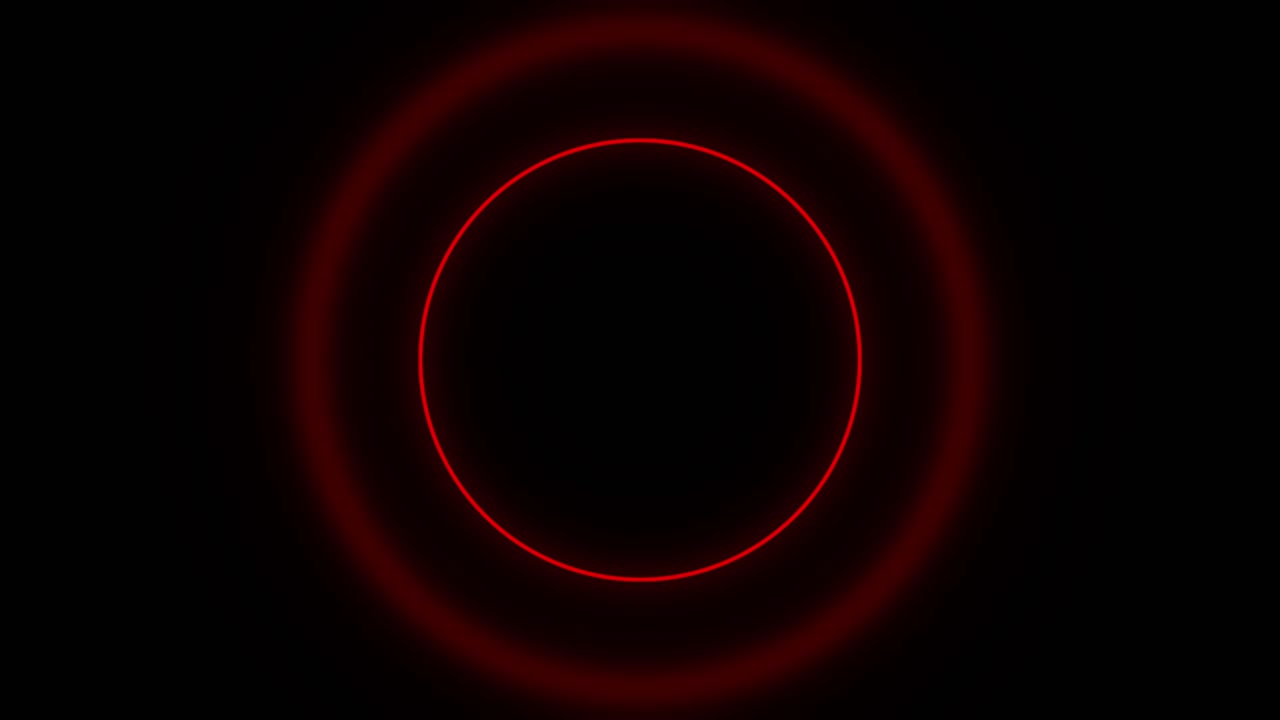 Animation of pulsing red double circle with black background