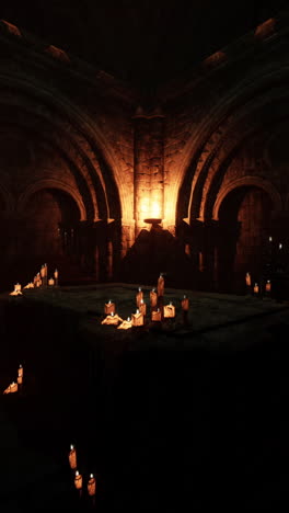 candlelit stone room