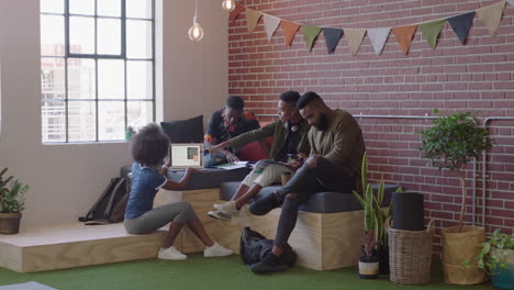 young-african-american-business-people-brainstorming-sharing-ideas-friends-working-together-on-creative-project-colleagues-enjoying-relaxed-office-workplace