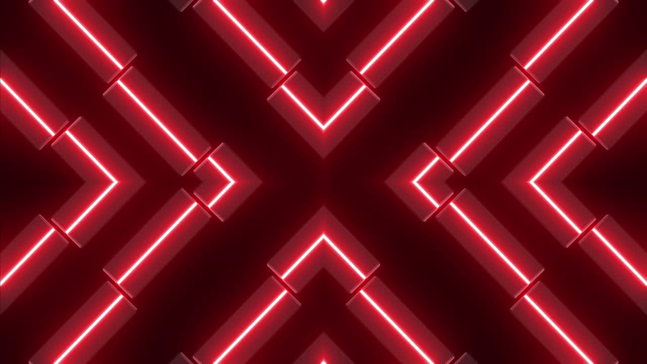 patrón geométrico de neón rojo