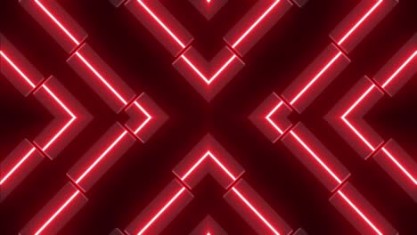 red neon geometric pattern