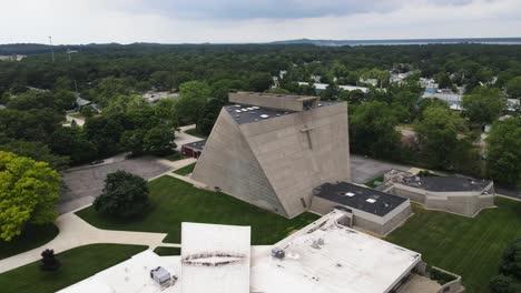 saint francis catholic church folly outward to show surrounding area on a stormy day