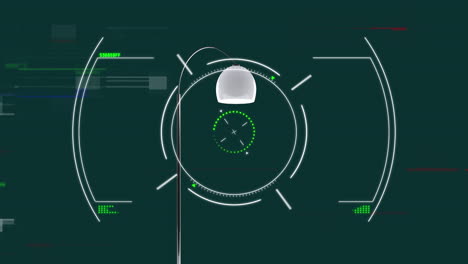 Animation of scope scanning and lamp over gray background