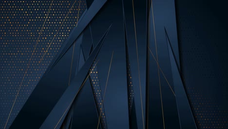 dark blue and golden abstract tech geometric motion background