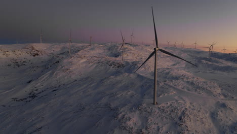 Wind-farm-in-arctic-Norway-in-snowy-winter-landscape