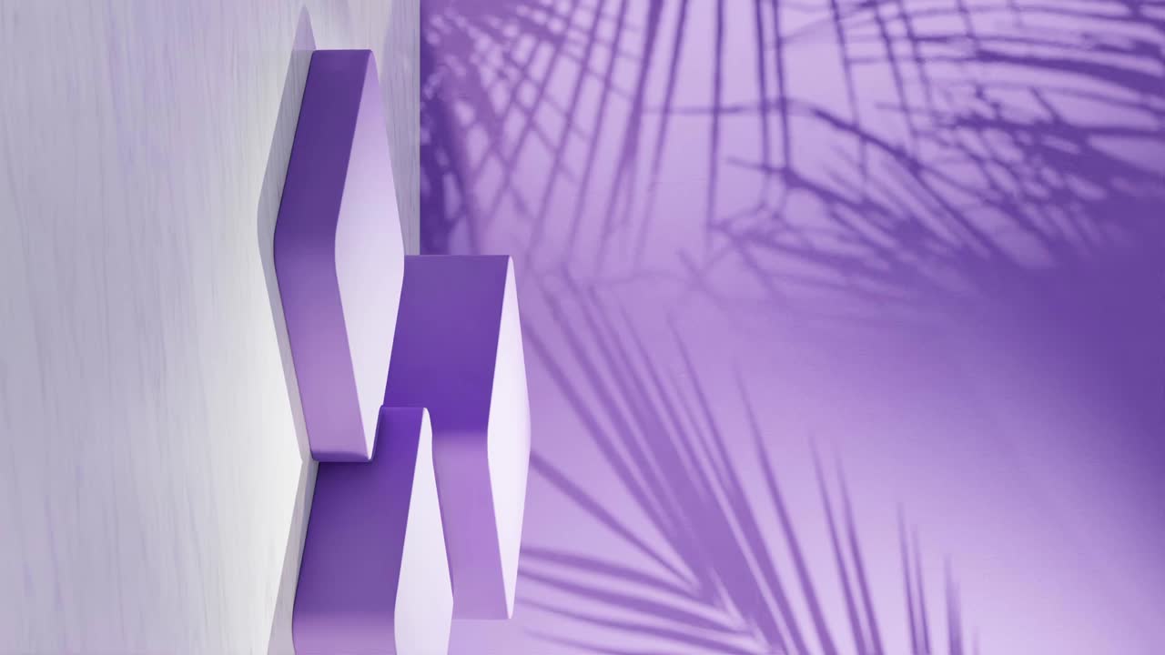 3d 렌더링 디스플레이, 포디움 및 추상적인 꽃 페른 식물 배경 여러 제품 파란색, 그래픽 제품 디스플레이, 애니메이션 제품  ⁇   ⁇ 쇼트 스튜디오 설정 파란색 컬러웨이, 보라색 분홍색