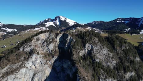 Amden-Weesen-Switzerland-unique-cliffs-in-foreground-of-village