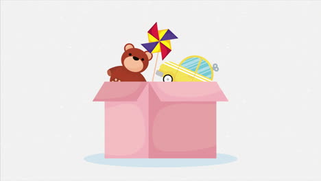 toys in box donations campaign animation