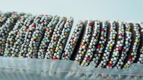 close up of sweet cookies on wooden table