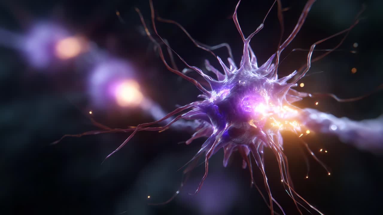 Intricate Process of Neural Communication: Capturing the Dynamic Interaction Between Neurons in a Fascinating Close-Up Perspective of Neural Activity