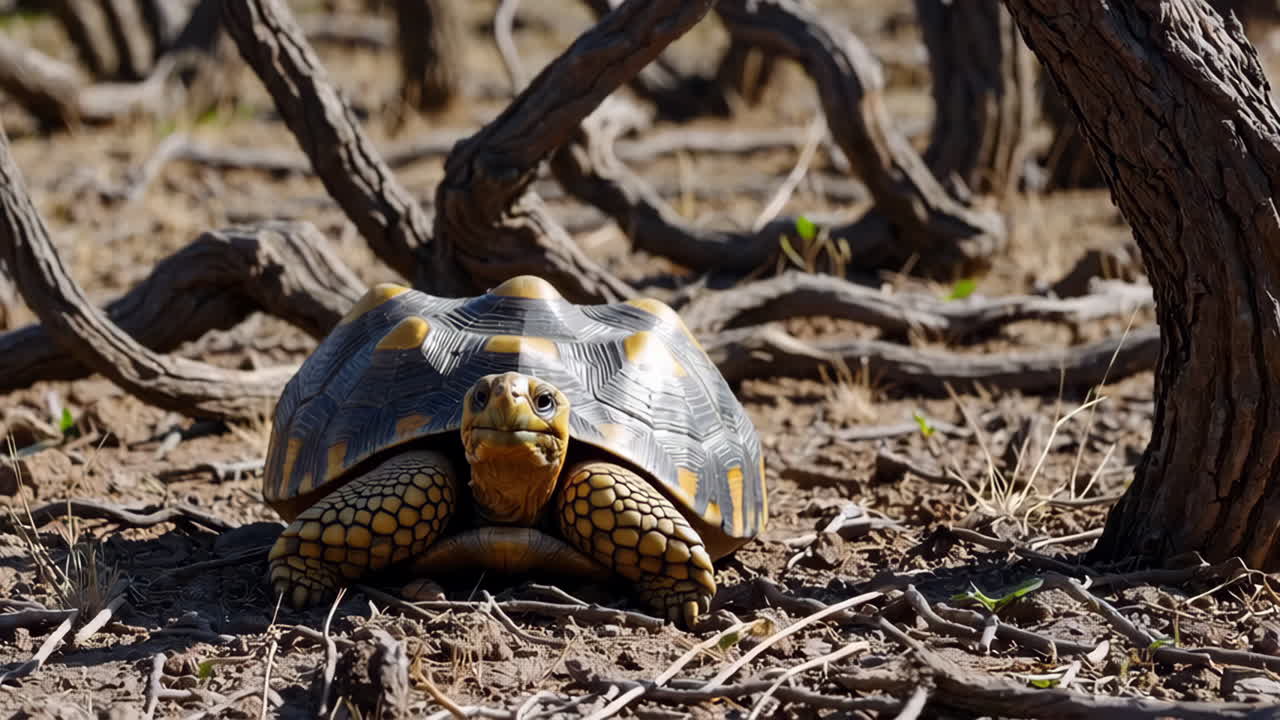Tortoise in a Dry Forest