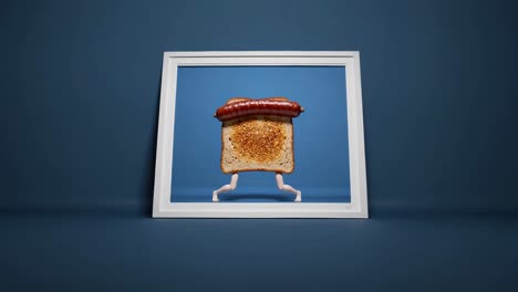 tostadas con salchichas como cara