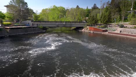 dam in rockford michigan waterfall flowing water