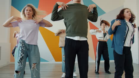 group dance performance in a studio