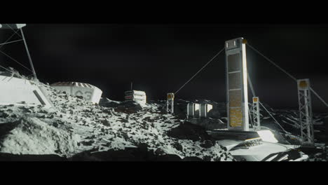 moon surface with a lunar base