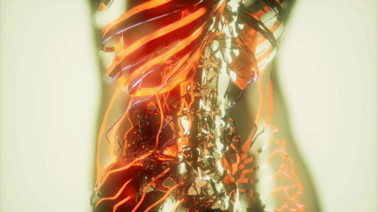 Detailed visualization of human blood vessels veins and arteries anatomy