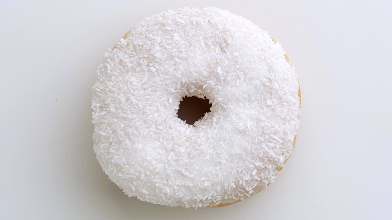 el donut está vidriado de cerca, con un bucle sin costuras.