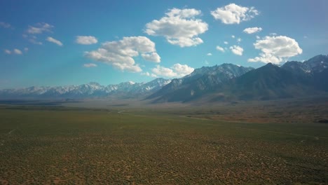 slow pan left to right while facing south along the backside of the sierra nevada mountains in central california