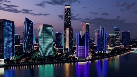 modern city at twilight