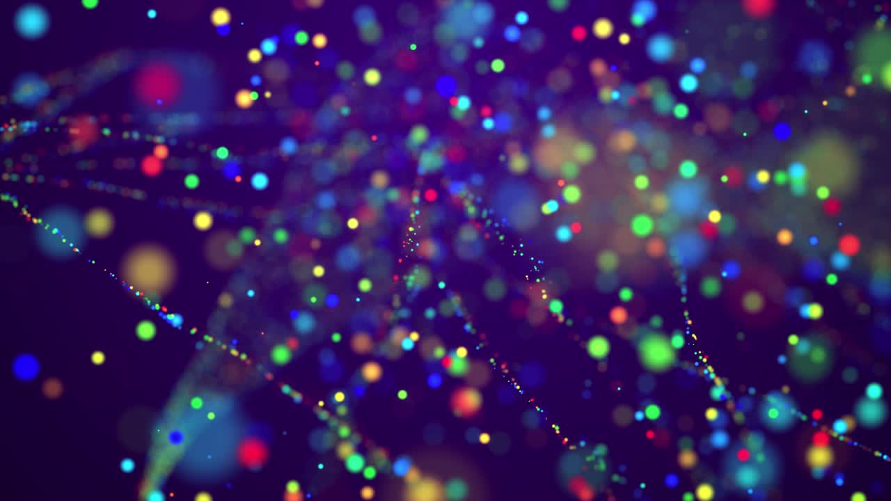 마법의 입자가 공중에 날아다니며, 보케 효과, 다채로운 입자가 물 에서 반이고, 아름다운 구름과 빛의 효과를 부드럽게 형성합니다.