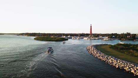 Luftaufnahme-Von-Ponce-Inlet-Bei-Sonnenuntergang