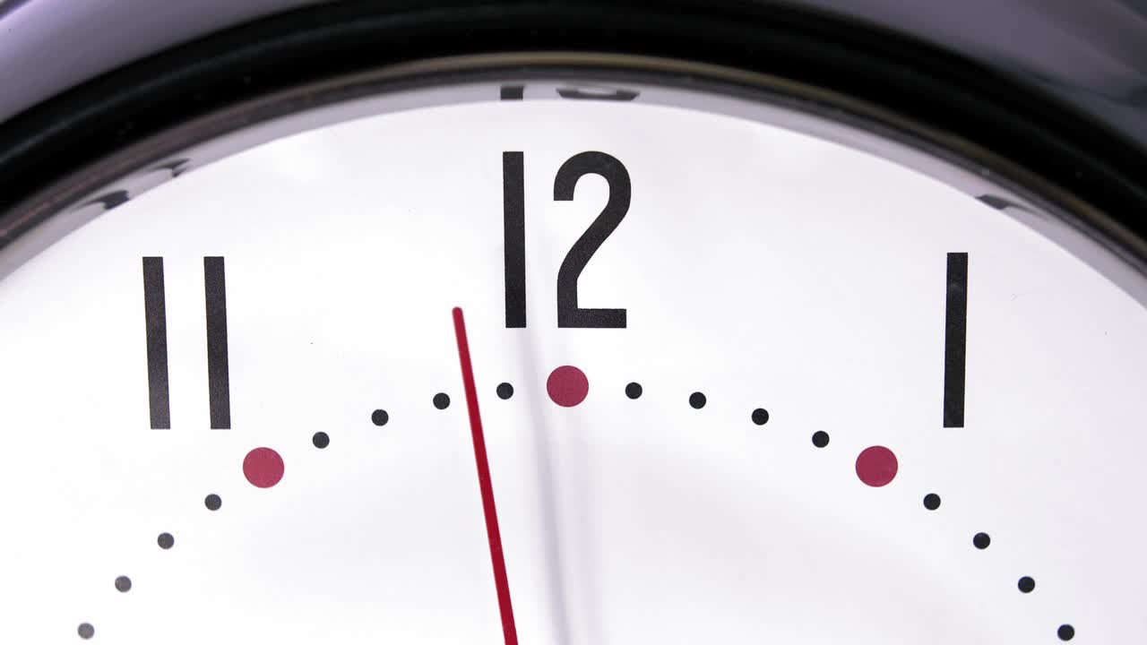 esfera de reloj analógica con manillas de reloj sobre fondo blanco