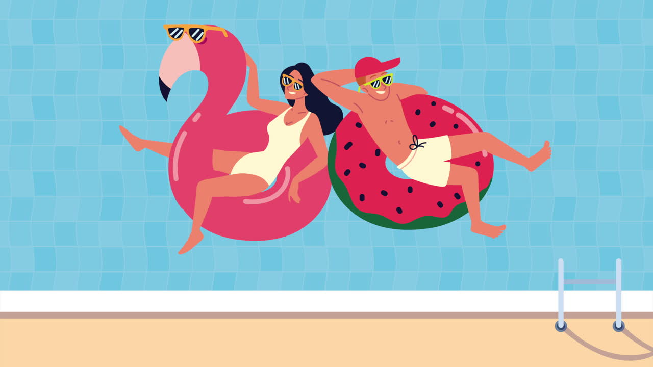 couple relaxing in flemish and float animation