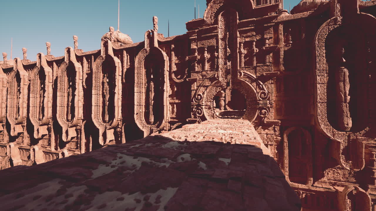 미래 도시 의 돌 건축물